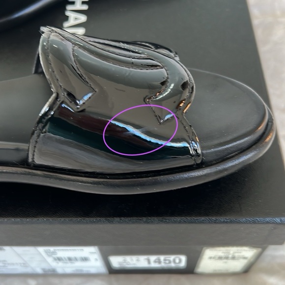 CHANEL Black Patent Leather Slides/Mules/Sandals. Forever classic style- Size 39 - Picture 9 of 10